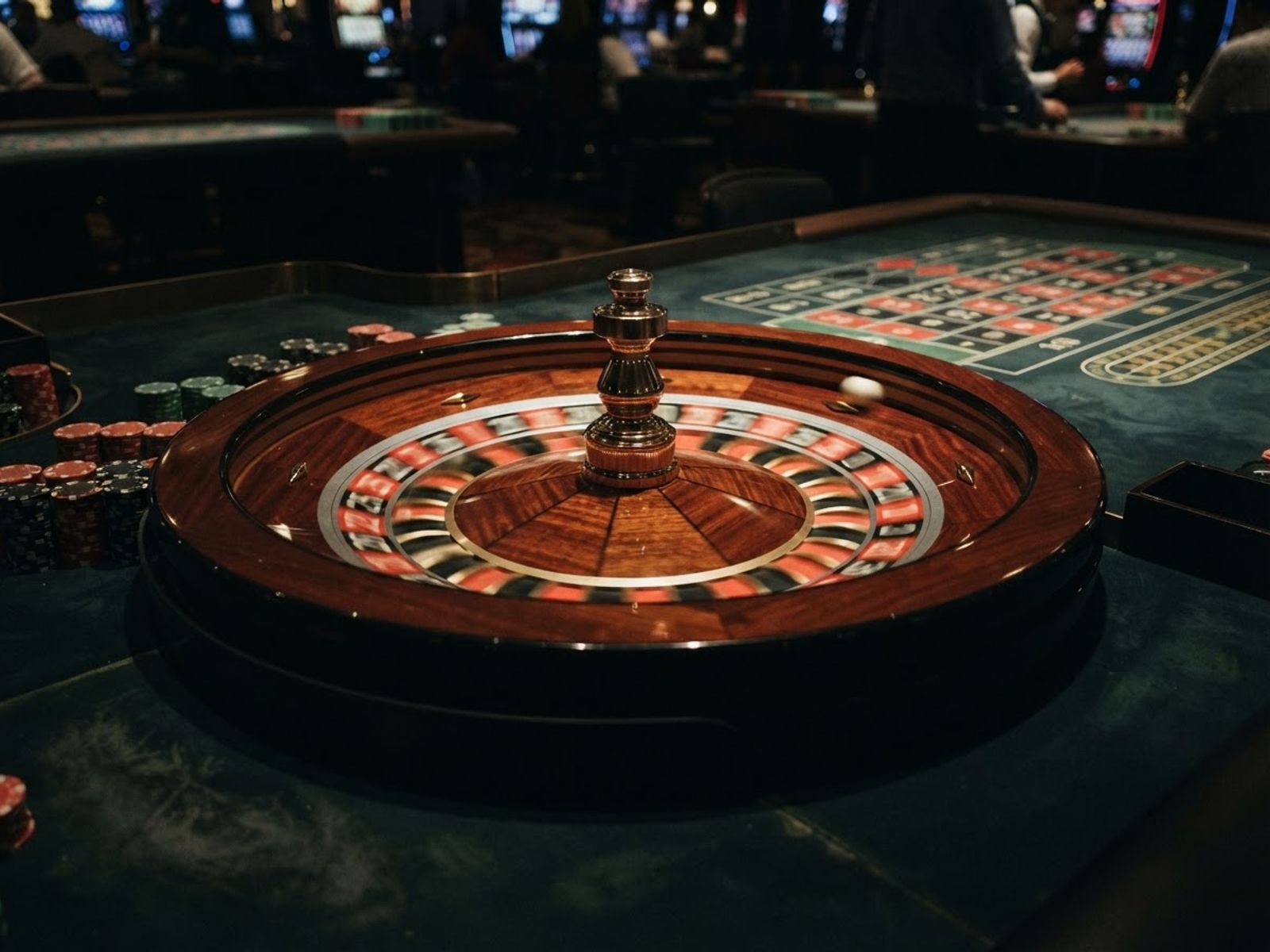 Élő roulette kerék forgás közben